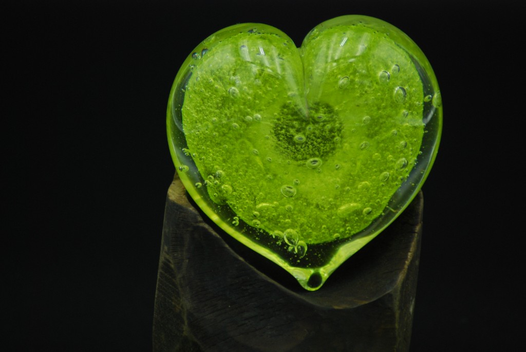 Srdce - svěží zelená